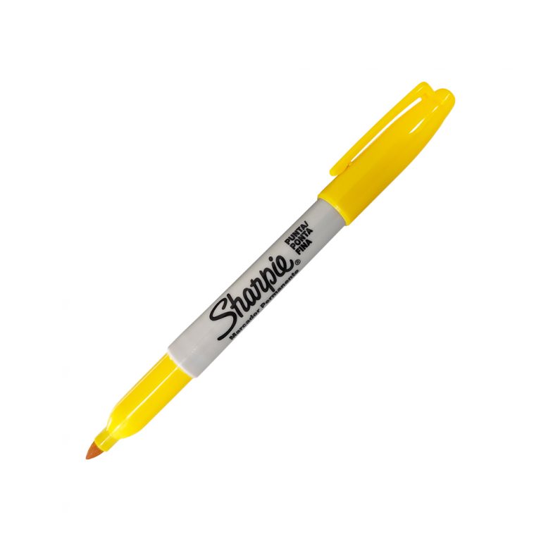 Marcador Permanente Sharpie Fine Amarillo Punto Fino Thoro