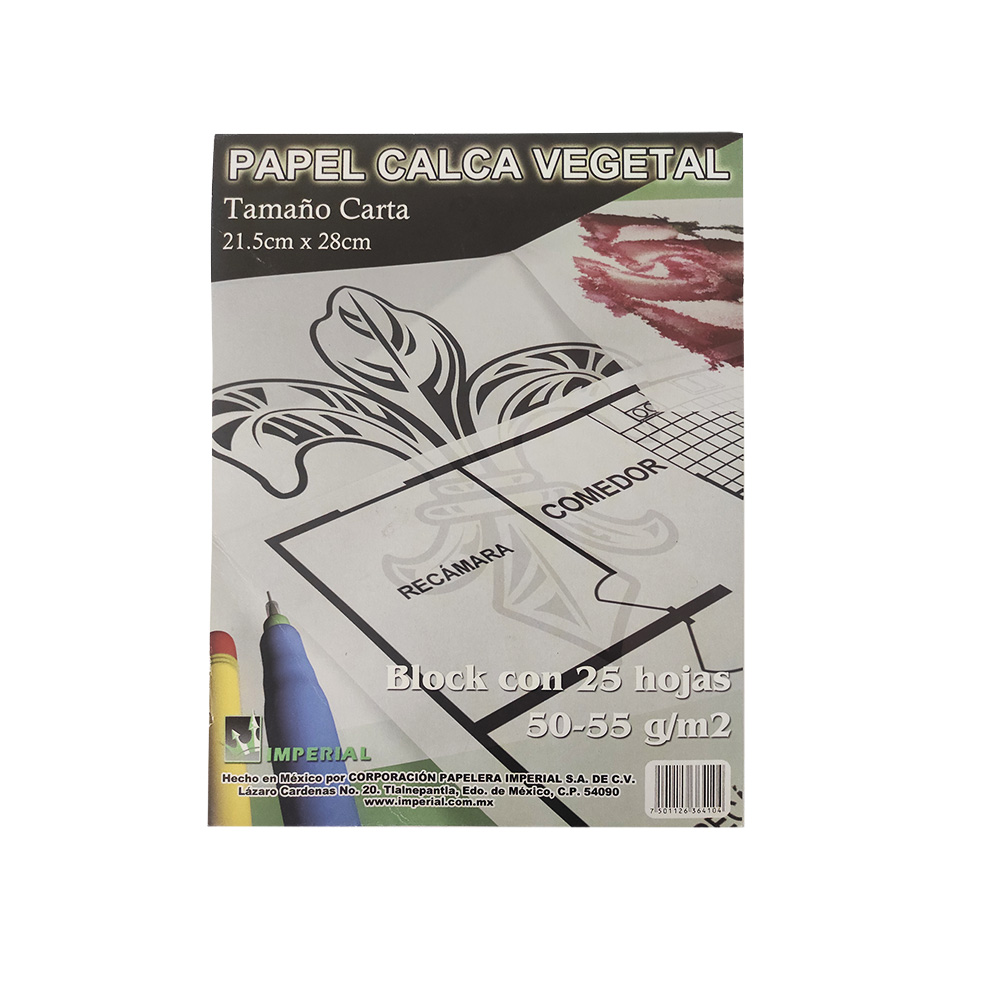 Calco Papel Vegetal Block 25H 55gr Carta – Dismart GT