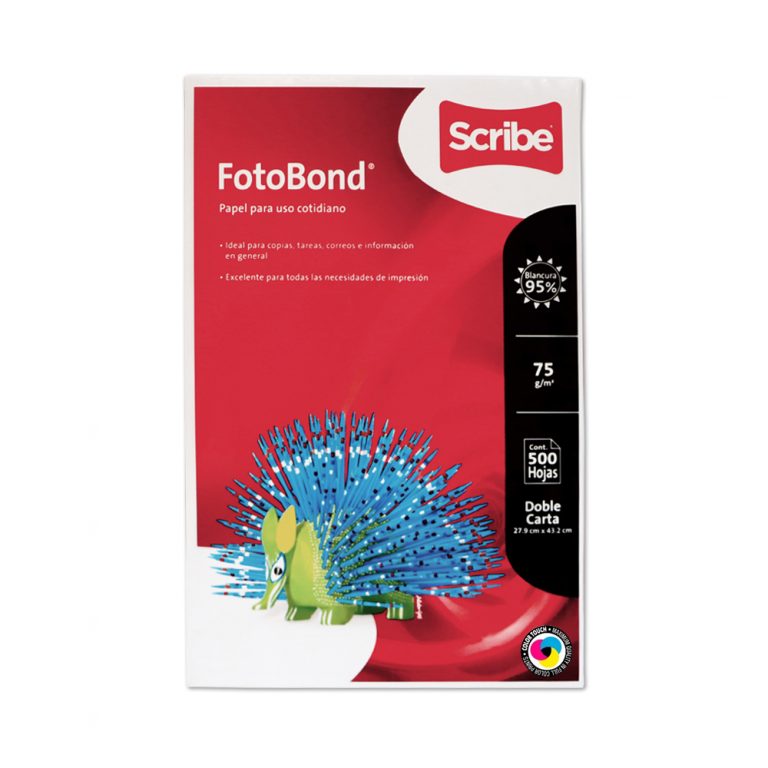 Hoja De Papel Doble Carta Scribe Fotobond 1000000391 Pquete Con 500 