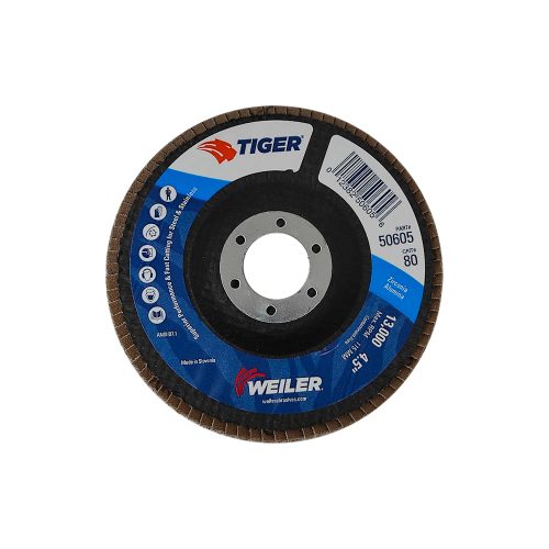 DISCO LAMINADO WEILER TIGER 50605M TIPO 29 ZIRCONIA GRANO 80 7/8''X4-1/2''