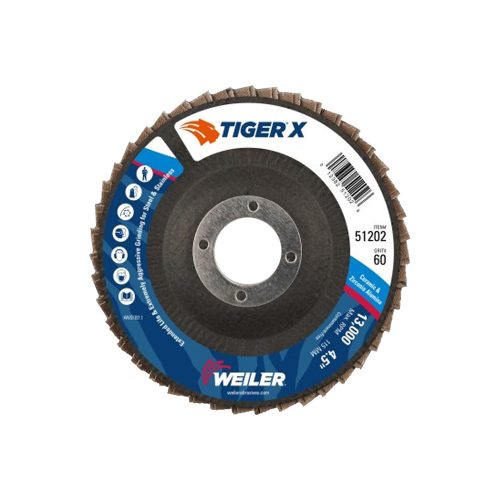 DISCO LAMINADO TIGER X 51202 GRANO 60 TIPO 29 ZIRCONIA 4 1/2" X 7/8"