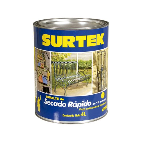 ESMALTE DE SECADO RÁPIDO SURTEK SP40300 BLANCO 4 LITROS