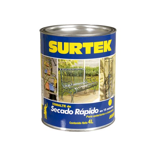 ESMALTE DE SECADO RÁPIDO SURTEK SP40393 GRIS CLARO 4 LITROS