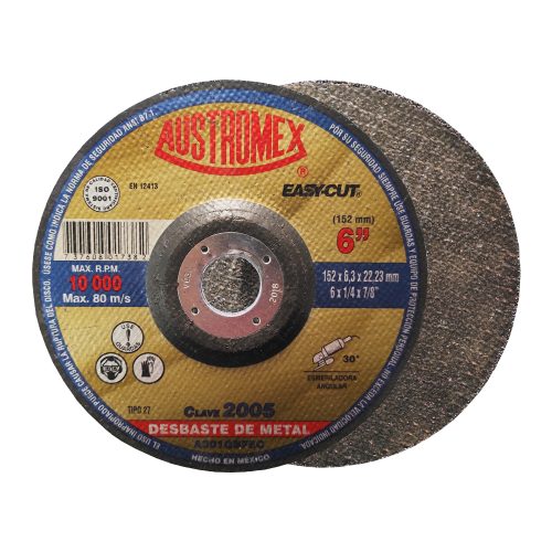 DISCOS DE DESBASTE AUSTROMEX 2005 TIPO 27 METAL 6" X 1/4" X 7/8" - Image 3