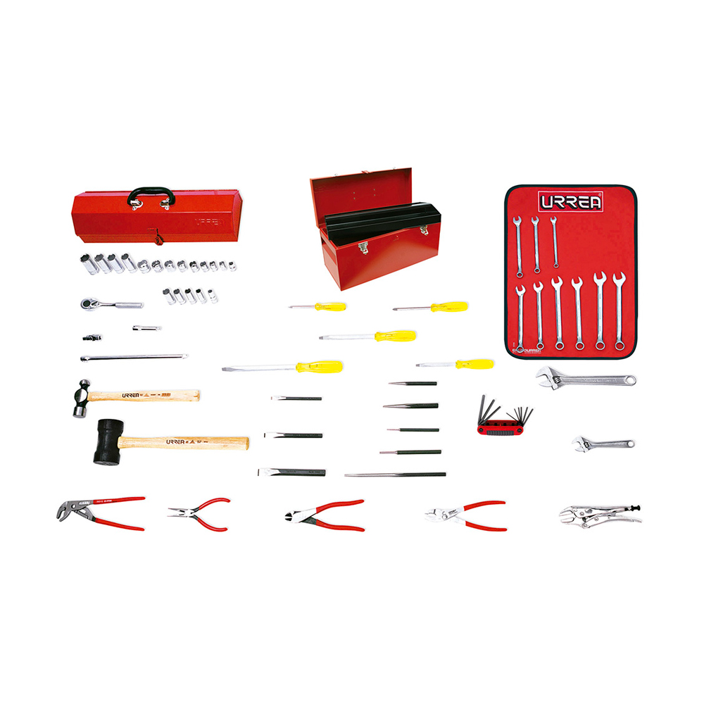 JUEGO BASICO DE HERRAMIENTAS URREA 99201 EN PULGADAS CON 56 PIEZAS