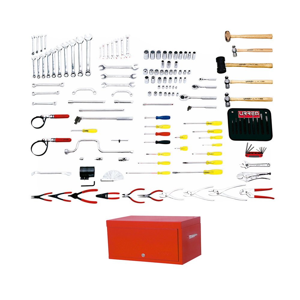 JUEGO MAESTRO DE HERRAMIENTAS URREA 9906 AUTOMOTRIZ EN PULGADAS CON 137 PIEZAS