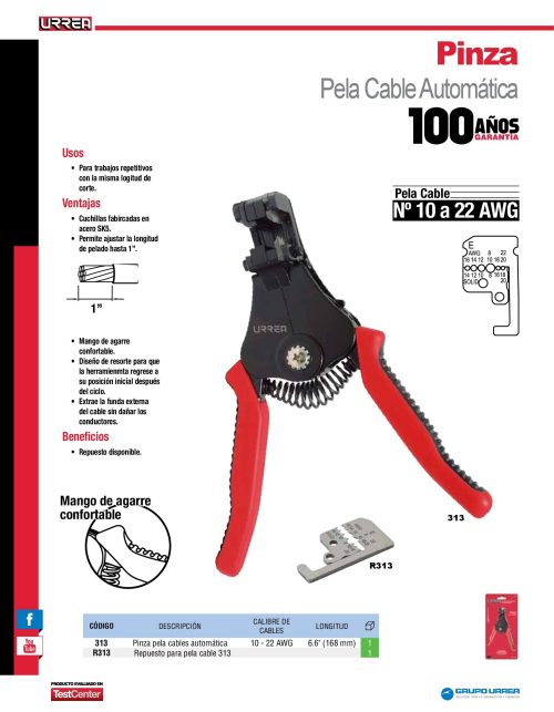 PINZA PELACABLES URREA 313 AUTOMATICA - Image 2