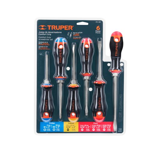 JUEGO DE 6 DESARMADORES CON MANGO COMFORT GRIP TRUPER DTJ-6B - Image 2