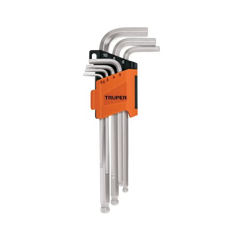JUEGO DE LLAVES LARGAS ALLEN TRUPER ALLX-7M PUNTA DE BOLA CON ORGANIZADOR PLASTICO ABATIBLE