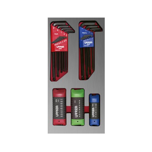 JUEGO DE LLAVES HEXAGONALES URREA CH120L CON 46 PIEZAS