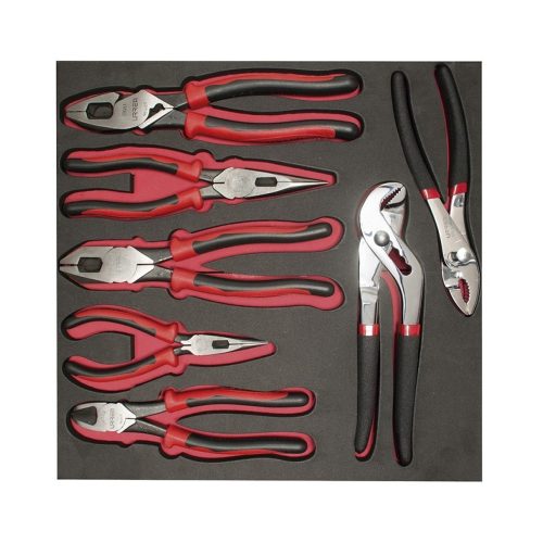 JUEGO DE PINZAS BIMATERIAL CH212 CON BANDEJA EVA, 7 PIEZAS URREA