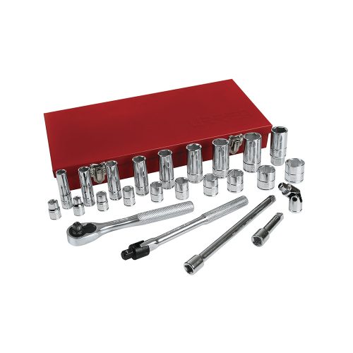 JUEGO DE DADOS Y ACCESORIOS URREA 5200CL CON 25 PIEZAS DE 3/8''