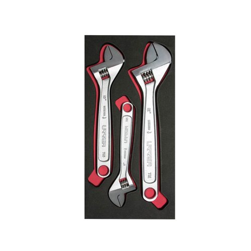 JUEGO DE LLAVES AJUSTABLES URREA CH111 CROMADAS CON 3 PIEZAS