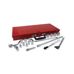 JUEGO DE DADOS Y ACCESORIOS URREA 5200AC CON 19 PIEZAS DE 3/8''