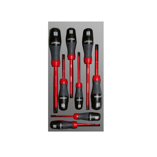 JUEGO DE DESTORNILLADORES URREA CH119L CON MANGO TRIMATERIAL VARIAS PUNTAS CON 8 PIEZAS