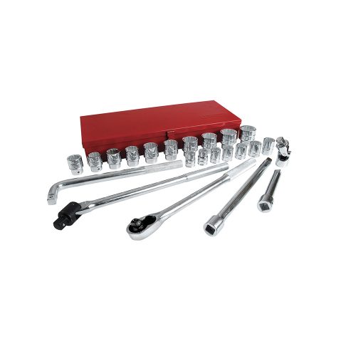 JUEGO DE DADOS Y ACCESORIOS URREA 5500C CON 24 PIEZAS 3/4''