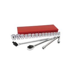 JUEGO DE DADOS Y ACCESORIOS URREA 55200H CON 20 PIEZAS METRICOS 3/4''