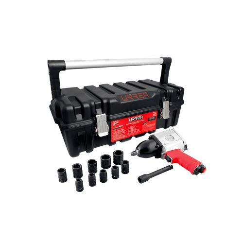 JUEGO DE PISTOLA NEUMÁTICA URREA UP734HK DE 1/2'' 13 PIEZAS