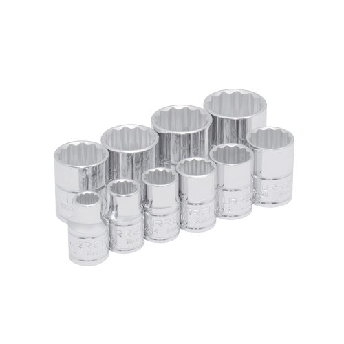 JUEGO DE DADOS URREA 52118 CON 10 PIEZAS RIEL EN PULGADAS 3/8''