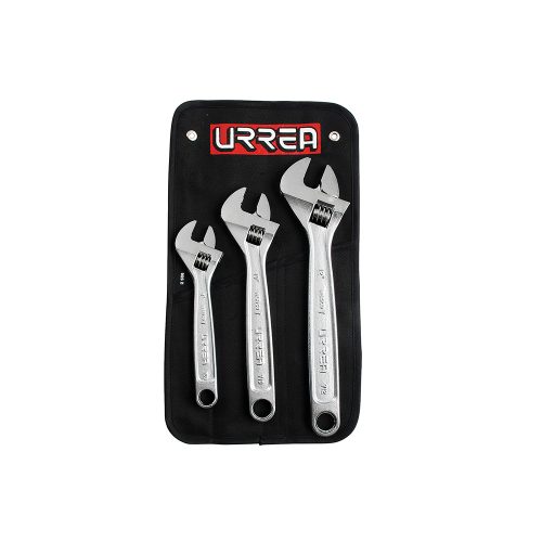 JUEGO DE LLAVES AJUSTABLES URREA 795 CROMADAS CON 3 PIEZAS