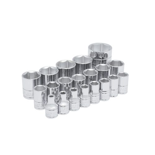 JUEGO DE DADOS URREA 54109 CON 20 PIEZAS RIEL EN PULGADAS 6 PUNTAS 1/2''