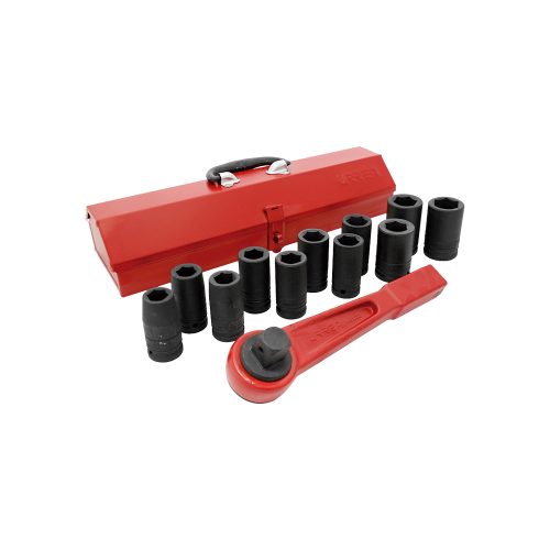 JUEGO DE DADOS URREA 750013MLH CON 13 PIEZAS DE IMPACTO Y ACCESORIOS 3/4''  LARGOS METRICOS