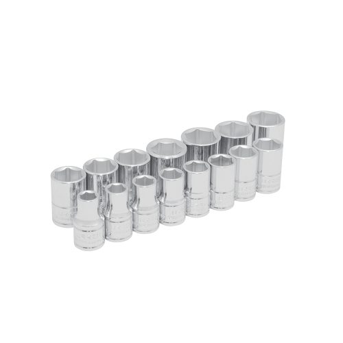 JUEGO DE DADOS LARGOS URREA 54205 CON 15 PIEZAS METRICOS 6 PUNTAS 1/2''
