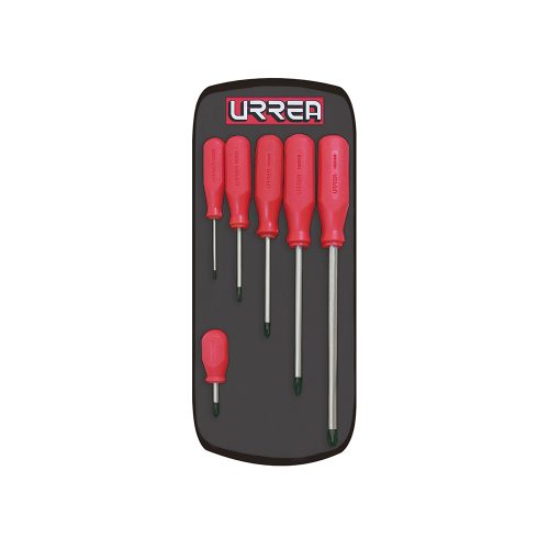 JUEGO DE DESTORNILLADORES URREA 9600AR CON 6 PIEZAS SERIE R PUNTA PHILLIPS