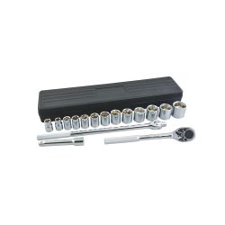 JUEGO DE DADOS Y ACCESORIOS FOY 140444 EN PULGADAS CON 16 PIEZAS CUADRO DE 1/2''