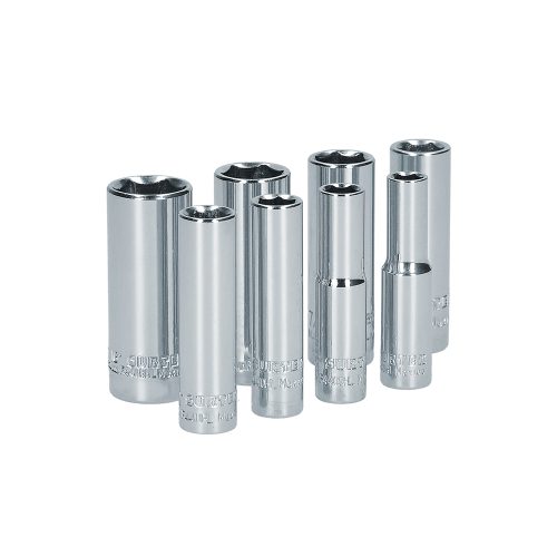 JUEGO DE DADOS LARGOS SURTEK S13S CON 8 PIEZAS EN PULGADAS 6 PUNTAS CUADRO DE 1/4''