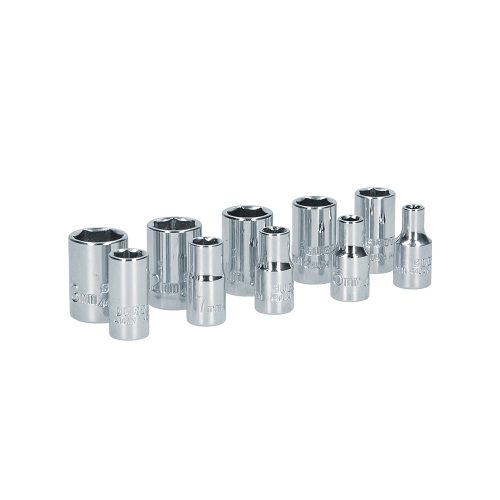 JUEGO DE DADOS SURTEK S05M CON 10 PIEZAS METRICOS 6 PUNTAS CUADRO DE 1/4''