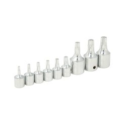 JUEGO DE DADOS SURTEK F4451T CON 9 PIEZAS CON PUNTA TORX CUADRO DE 1/4'' Y 3/8''