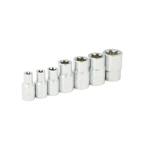 JUEGO DE DADOS SURTEK F4451E CON 7 PIEZAS PUNTA TORX CUADRO DE 1/4'' Y 3/8''