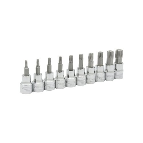 JUEGO DE DADOS SURTEK F5100T CON 10 PIEZAS PUNTA TORX CUADRO DE 3/8''
