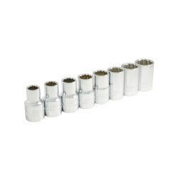 JUEGO DE DADOS SURTEK S01S CON 8 PIEZAS EN PULGADAS 12 PUNTAS CUADRO DE 1/2''