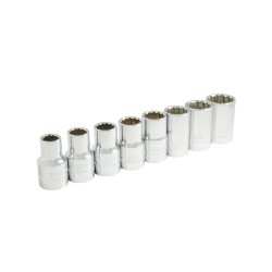JUEGO DE DADOS SURTEK S01M CON 8 PIEZAS METRICOS 12 PUNTAS CUADRO DE 1/2''