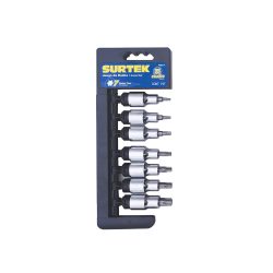 JUEGO DE DADOS SURTEK F5801T CON 7 PIEZAS PUNTA TORX CUADRO DE 1/2''