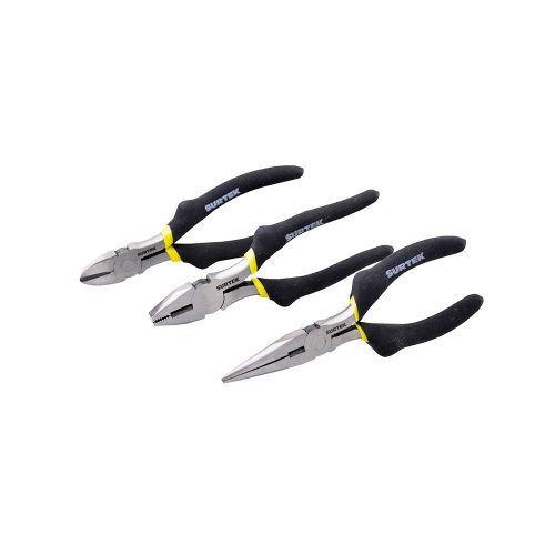 JUEGO DE PINZAS PARA ELECTRICISTA SURTEK P01 CON 3 PIEZAS