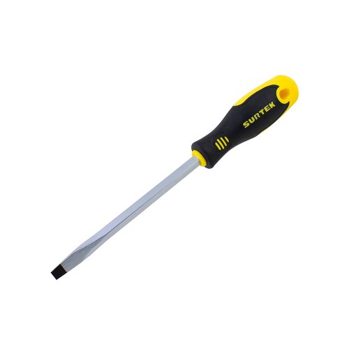 DESTORNILLADOR SURTEK D264 BIMATERIAL BARRA CUADRADA PUNTA PLANA 1/4X4''