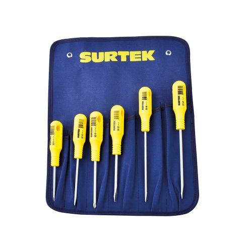 JUEGO DE DESTORNILLADORES SURTEK D400D CON 6 PIEZAS COMBINADOS