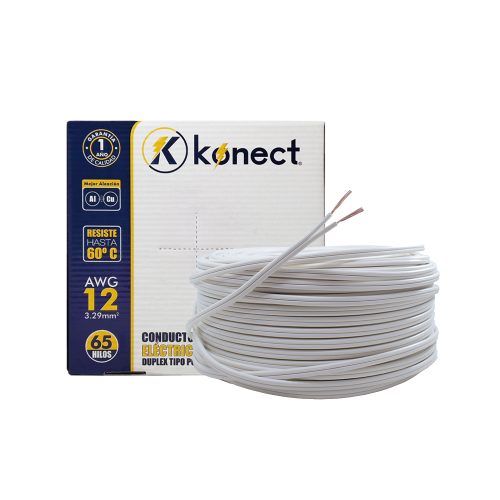 CABLE ELECTRICO CCA DUPLEX TIPO POT KONECT #12X100 METROS BLANCO