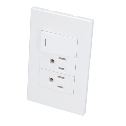 PLACA CON 1 SWITCH 2 CONTACTOS SURTEK P625B 1/3 COLOR BLANCO