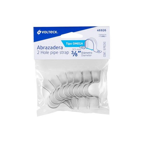 BOLSA CON 10 ABRAZADERAS TRUPER VOLTECK AO-1/2 DE  1/2" TIPO OMEGA PARA TUBO