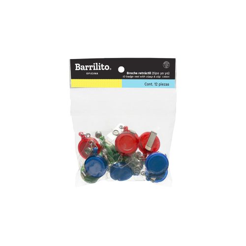 BROCHE PARA GAFETE BARRILITO CAI504 RETRÁCTIL 12 PIEZAS