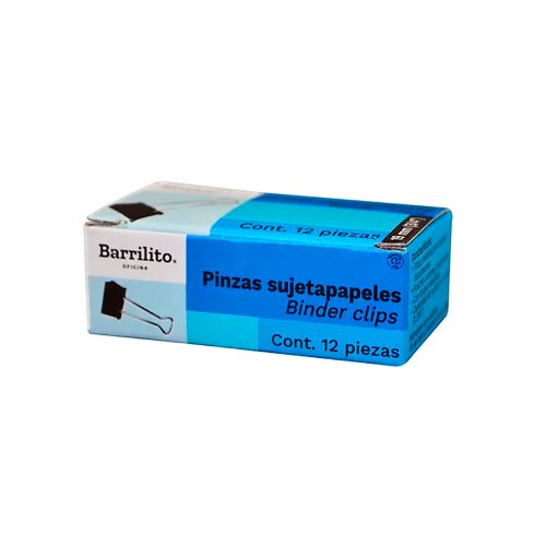 PINZA SUJETAPAPEL BARRILITO PZ15 15 MILIMETROS 12 PIEZAS POR CAJA