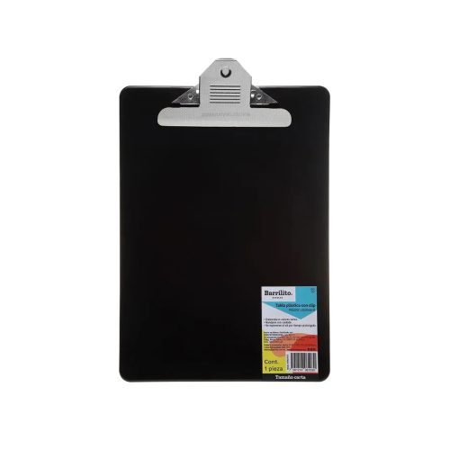 TABLA PLASTICA CON CLIP BARRILITO 8192TCS TAMAÑO CARTA SUJETA HASTA 200 HOJAS