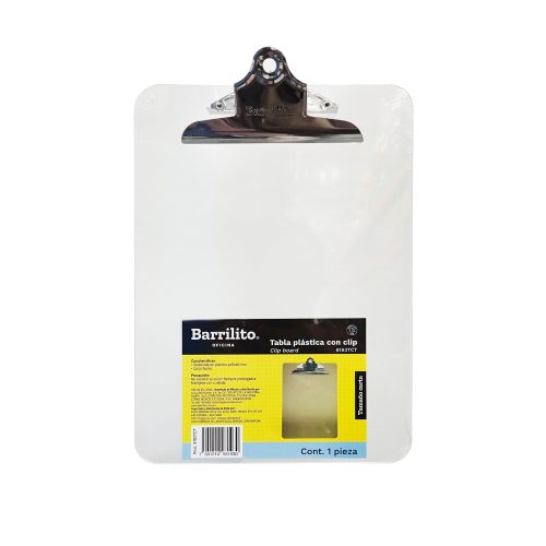 TABLA PLASTICA CON CLIP BARRILITO 8193TCT TAMAÑO CARTA SUJETA HASTA 200 HOJAS