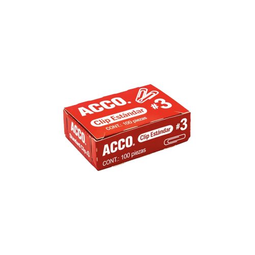 CLIP ESTANDAR ACCO P1670 PAQUETE CON 100 PIEZAS NUMERO 3