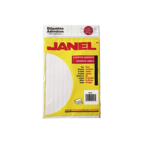 ETIQUETA ADHESIVA JANEL ECONOPACK 0913 NO.1 BLANCO PAQUETE CON 3600 PIEZAS 9 X 13 MILIMETROS
