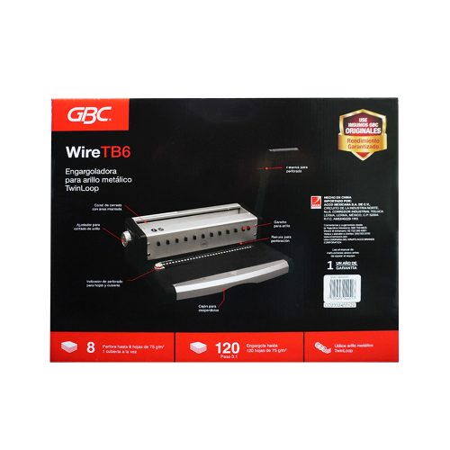 WIRE TB6 ACCO GBC MX0030 ENGARGOLADORA ENCUADERNA HASTA 120 HOJAS - Image 3